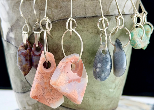 Carved Gemstone Earrings - July 11